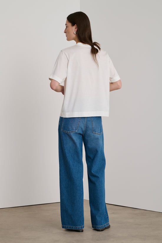 Soeur Tee-shirt Ama T-shirt Manches Courtes à Revers En Jersey De Coton Mercerisé Blanc