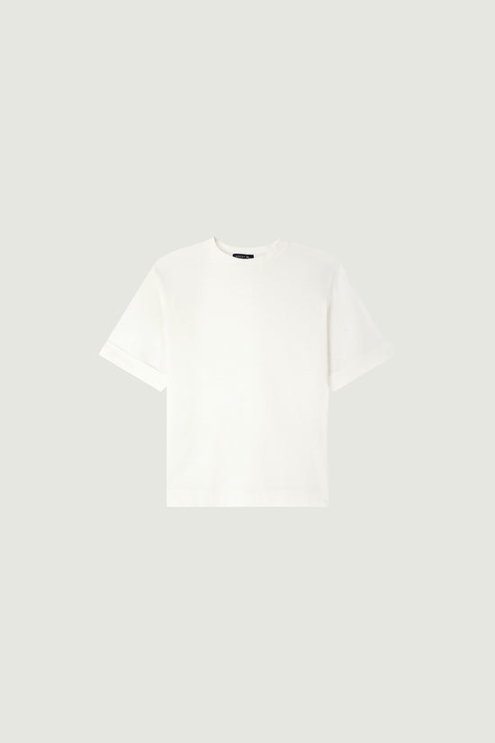 Soeur Tee-shirt Ama T-shirt Manches Courtes à Revers En Jersey De Coton Mercerisé Blanc