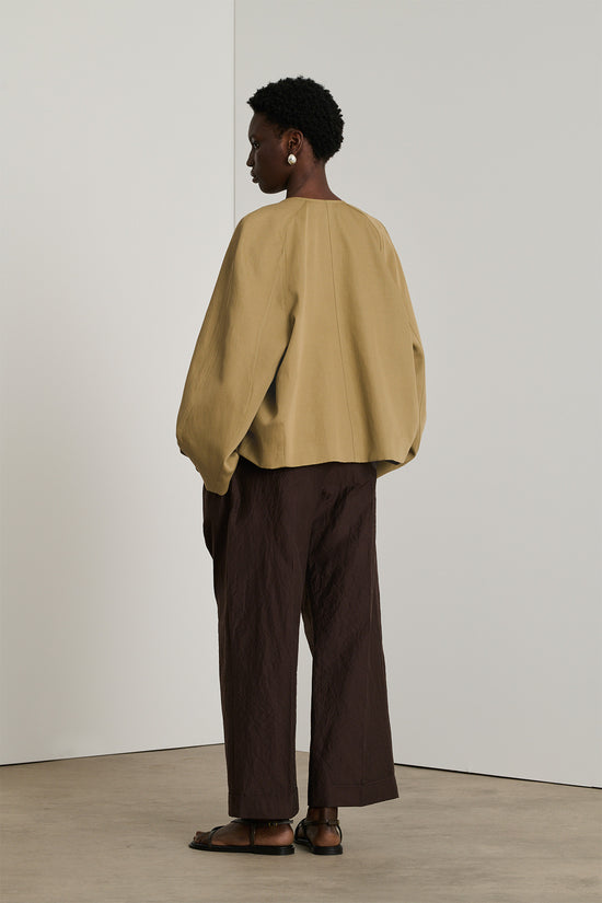 Soeur Veste Damia Veste Courte En Coton Et Lin Beige