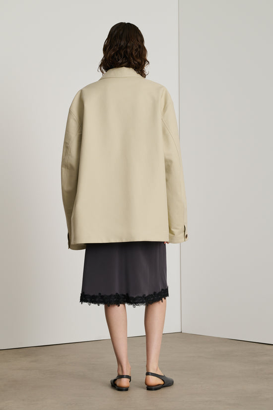 Soeur Veste Domingo Veste Ample En Coton Biologique Double Satiné Mastic