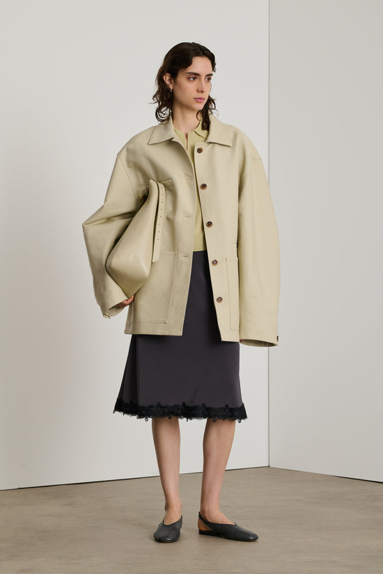 soeur veste domingo Veste ample en coton biologique double satiné mastic