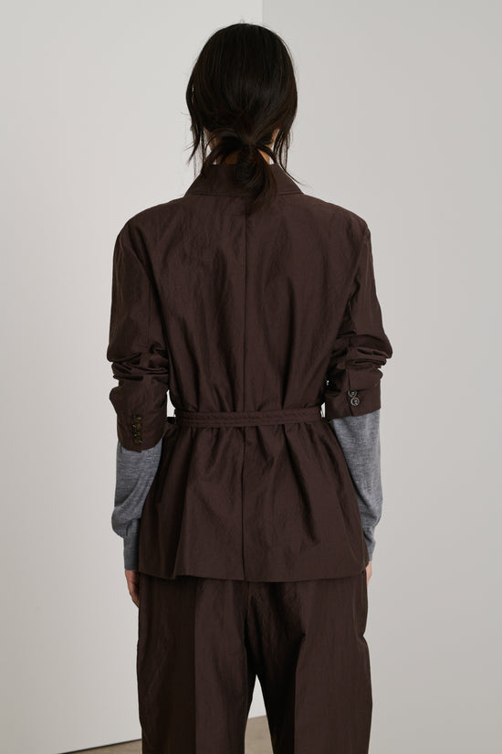 Soeur Veste Drew Veste En Popeline Froissée De Coton Biologique Marron