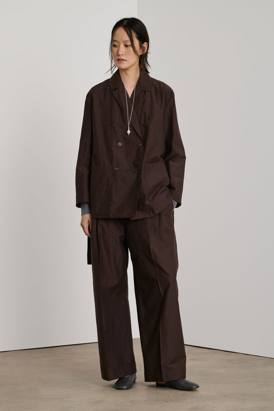 Soeur Veste Drew Veste En Popeline Froissée De Coton Biologique Marron