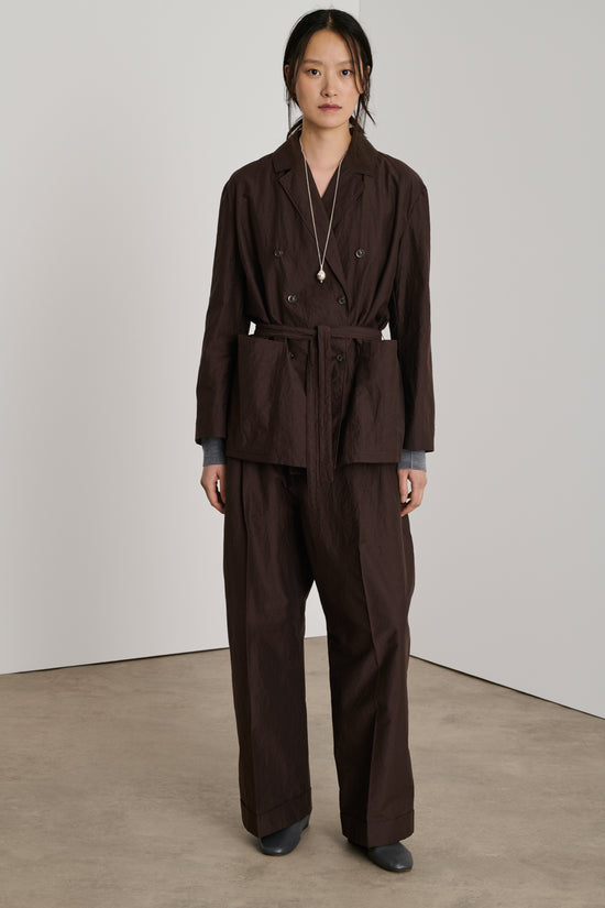 soeur veste drew Veste en popeline froissée de coton biologique marron