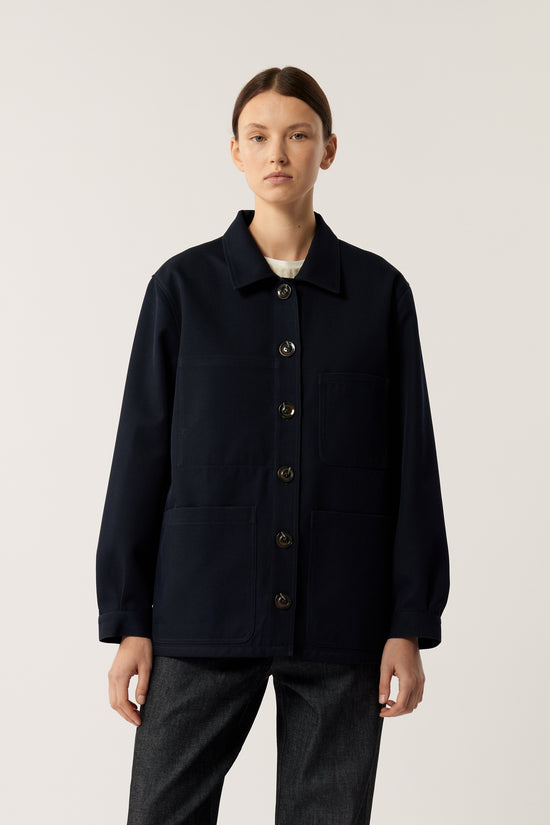 Soeur Veste Fabien Veste En Gabardine De Laine Navy