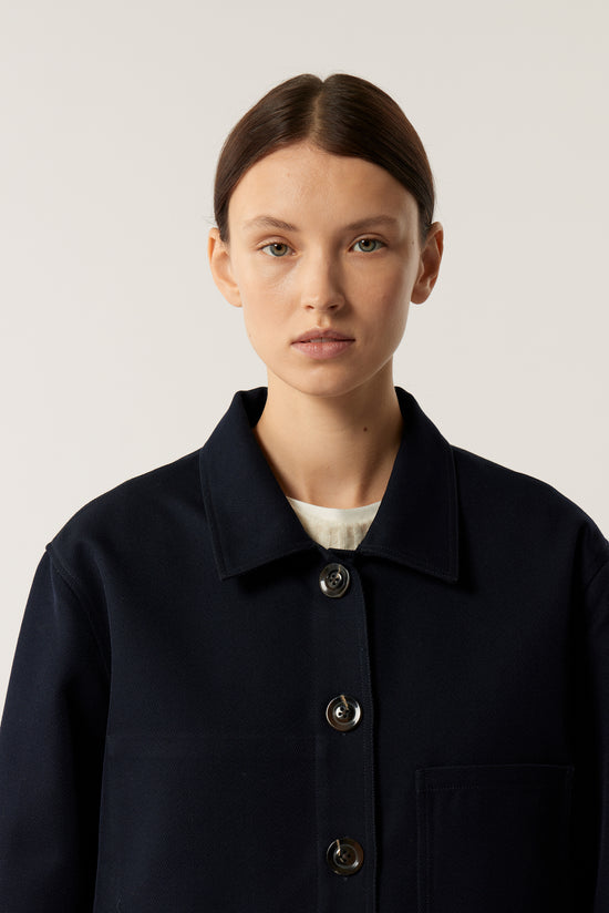Soeur Veste Fabien Veste En Gabardine De Laine Navy