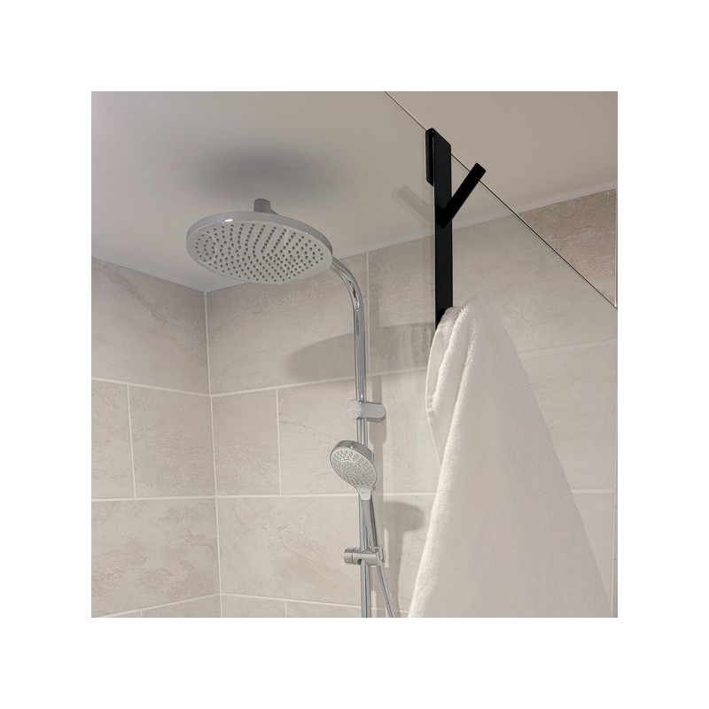 Spirella 2 Crochets Patères Doubles Pour Paroi De Douche NOKO Noir Mat MSV