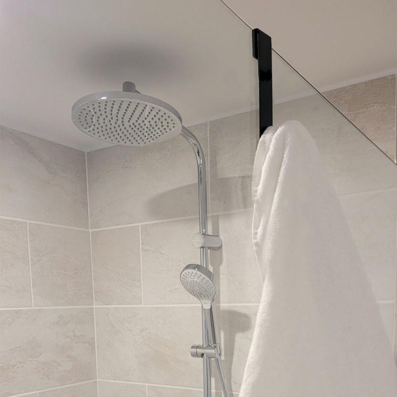 Spirella 2 Crochets Patères Pour Paroi De Douche NOKO Noir Mat MSV