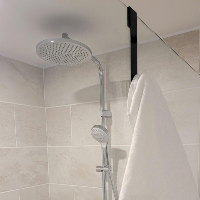 Spirella 2 Crochets Patères Pour Paroi De Douche NOKO Noir Mat MSV