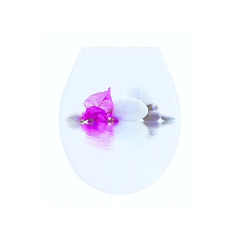 spirella Abattant wc BORNEO Blanc & Rose - Charnières PS MSV