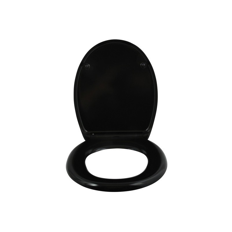 Spirella Abattant Wc EASY CLIP Thermo Dur Noir - Charnières Inox Spirella