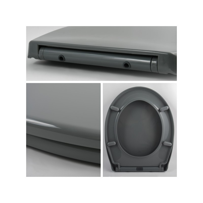 Spirella Abattant Wc HARRY Gris Anthracite - Charnière Zinc Spirella