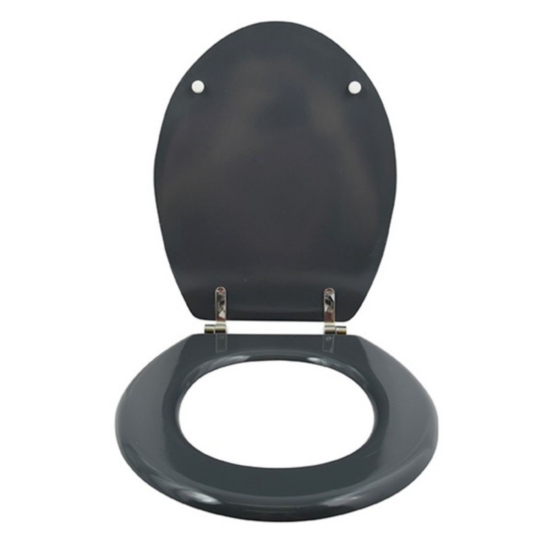 Spirella Abattant Wc MDF CLEO Gris Anthracite - Charnières Inox MSV