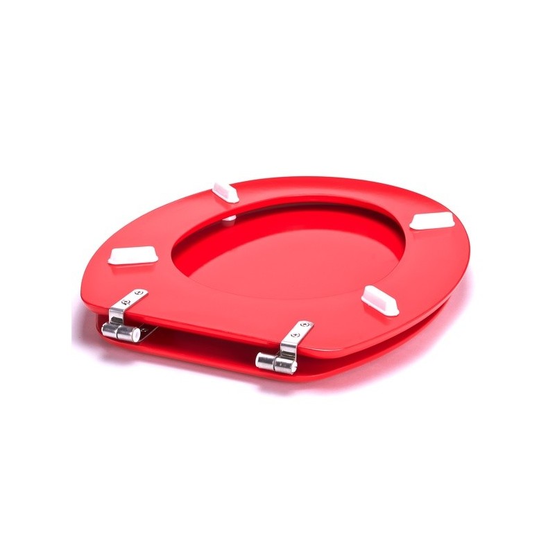 Spirella Abattant Wc MDF CLEO Rouge - Charnières Inox MSV