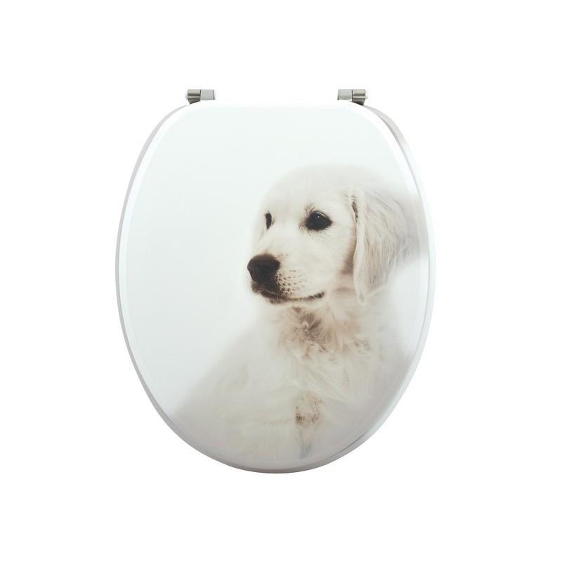 spirella Abattant wc MDF Dog SCOTT Beige - Charnières Inox MSV