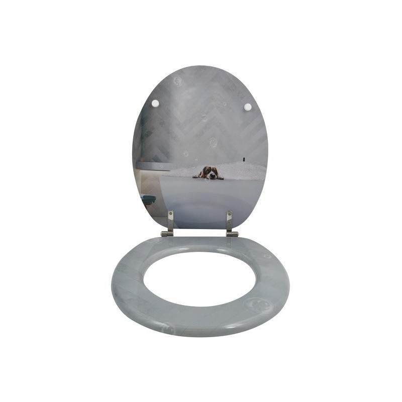 Spirella Abattant Wc MDF Doggy Bath - Charnières Inox MSV