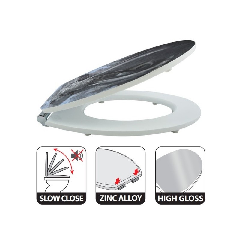 Spirella Abattant Wc MDF ELEPHANT - Charnières Inox Spirella