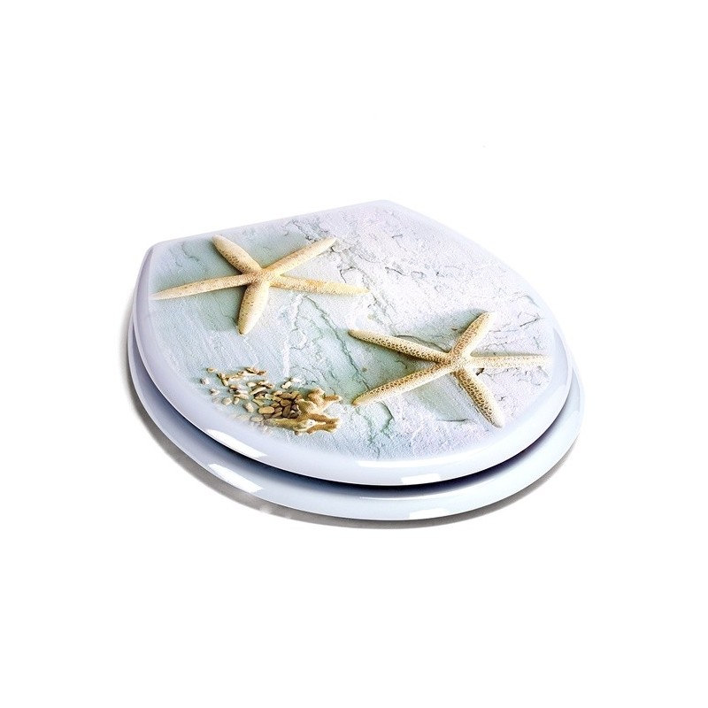 Spirella Abattant Wc MDF Etoile De Mer - Charnières Inox MSV