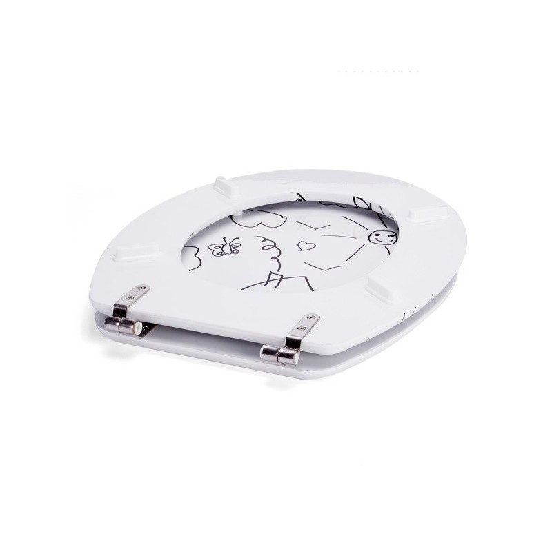 Spirella Abattant Wc MDF Jardin D'enfants - Charnières Inox MSV