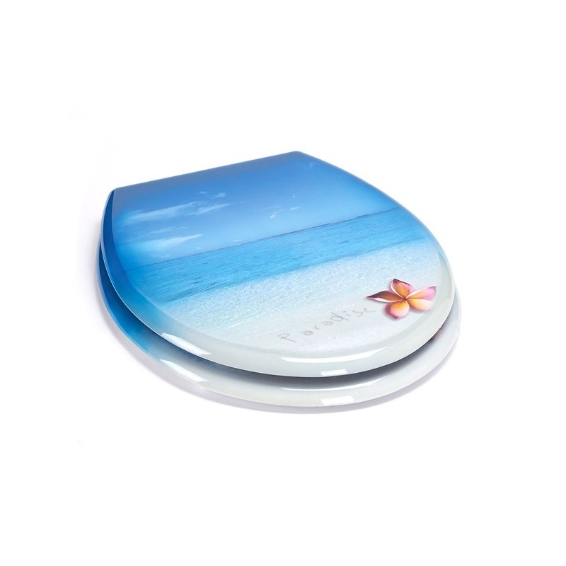 Spirella Abattant Wc MDF PARADISE Bleu - Charnières Inox MSV