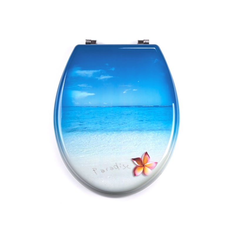 spirella Abattant wc MDF PARADISE Bleu - Charnières Inox MSV