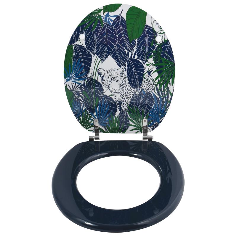 Spirella Abattant Wc MDF RAIN FOREST Bleu & Vert - Charnières Inox MSV