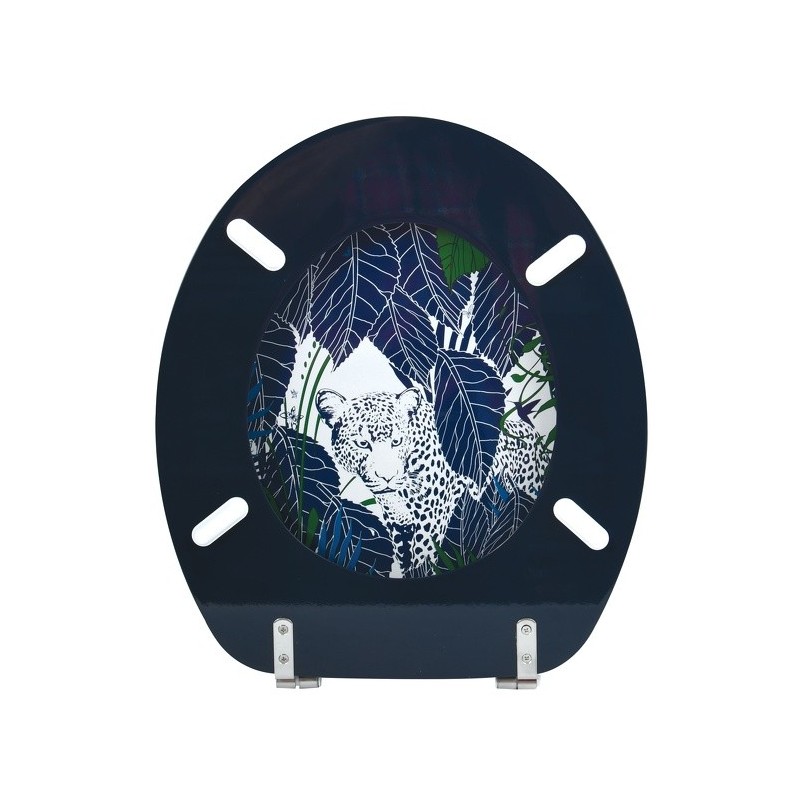 Spirella Abattant Wc MDF RAIN FOREST Bleu & Vert - Charnières Inox MSV