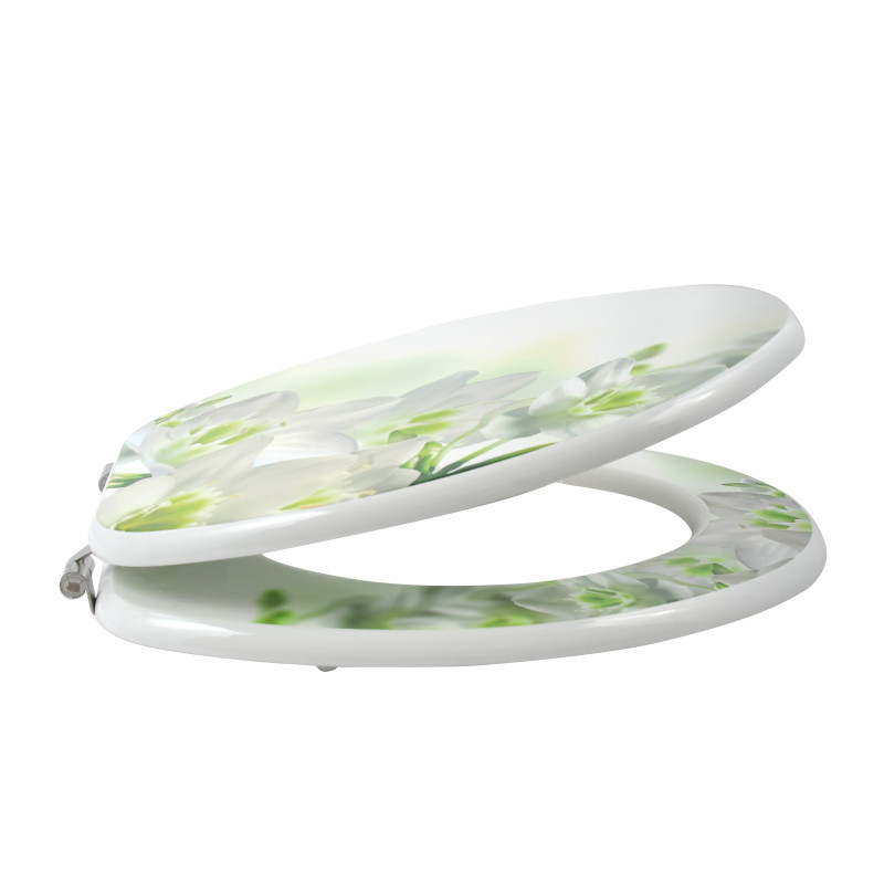 Spirella Abattant Wc MDF Sofaïa à Motifs Fleurs - Charnières Inox MSV