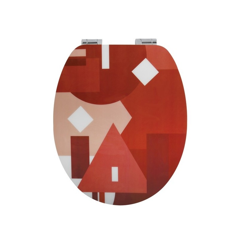 spirella Abattant Wc MDF Terracotta Effet Gloss - Charnières Zinc Spirella