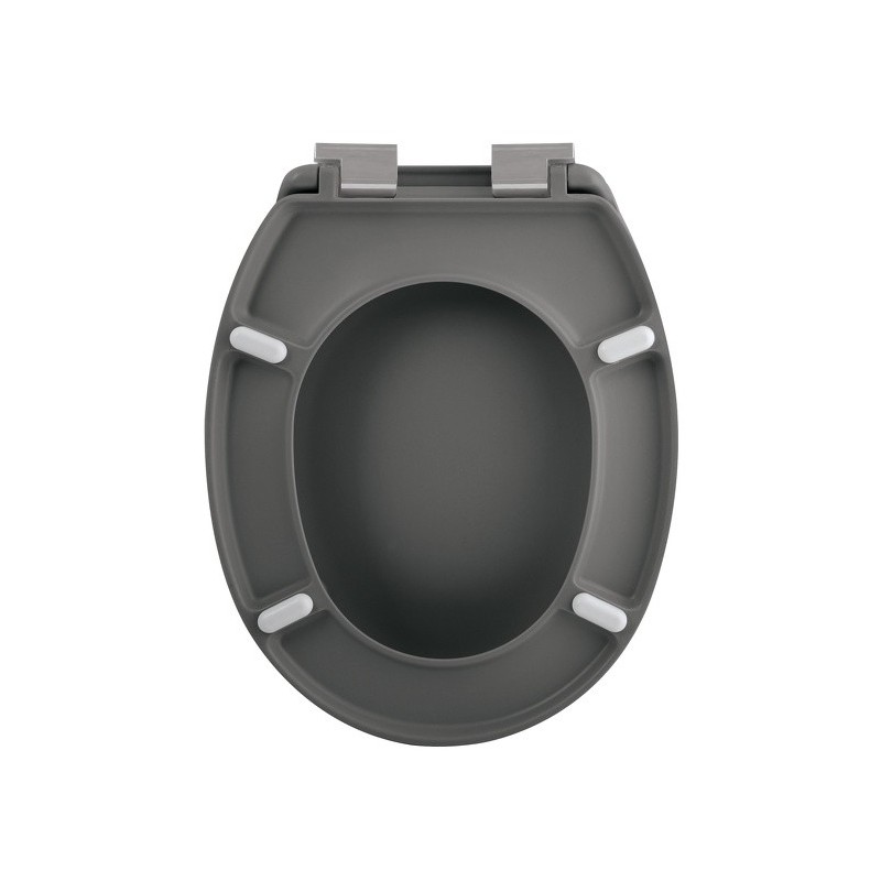 Spirella Abattant Wc Thermo Dur Avec Frein De Chute NEELA Gris Mat - Charnières ABS Chromé Spirella