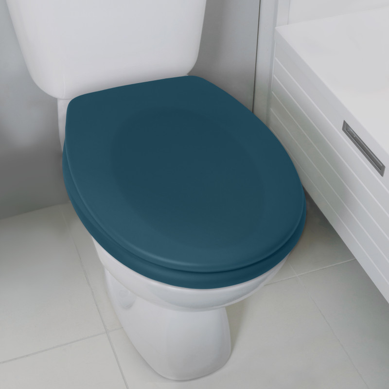 Spirella Abattant Wc Thermo Dur Avec Frein De Chute NEELA Pétrole Mat - Charnières ABS Chromé Spirella