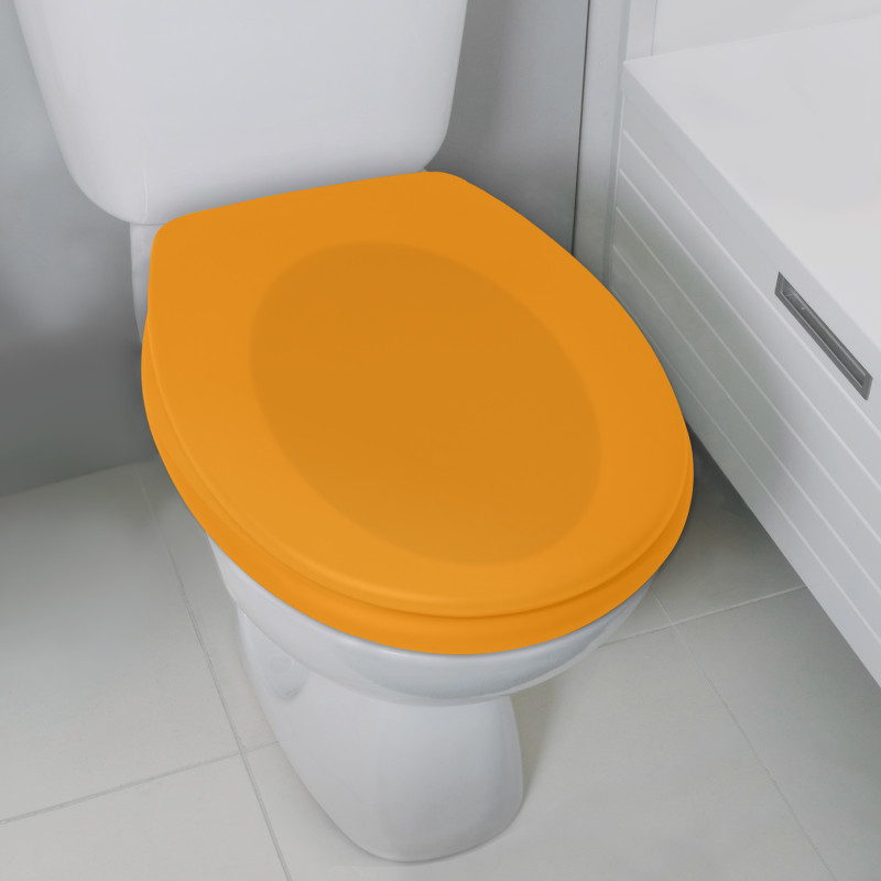 Spirella Abattant Wc Thermo Dur Avec Frein De Chute NEELA Safran Mat - Charnières ABS Chromé Spirella