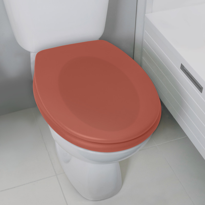 Spirella Abattant Wc Thermo Dur Avec Frein De Chute NEELA Terracotta Mat - Charnières ABS Chromé Spirella