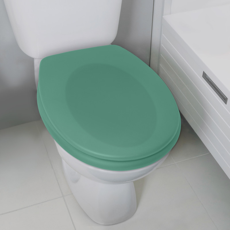 Spirella Abattant Wc Thermo Dur Avec Frein De Chute NEELA Vert Mat - Charnières ABS Chromé Spirella