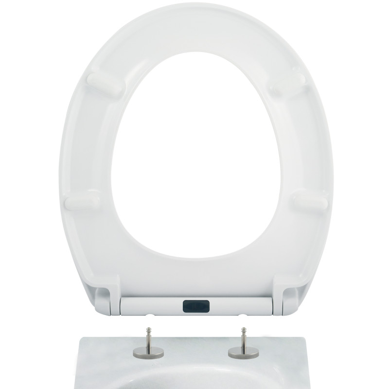 Spirella Abattant Wc Thermo Dur EASY CLEAN Blanc - Charnières Inox MSV