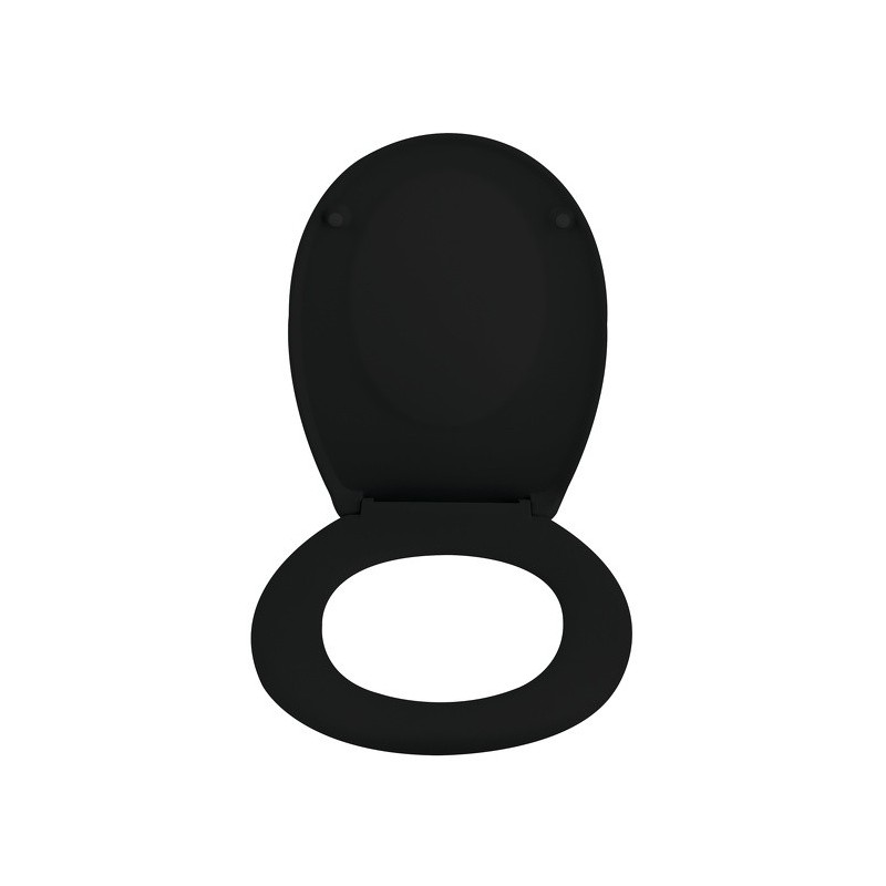 Spirella Abattant Wc Thermo Dur NEELA Noir Mat - Charnières ABS Chromé Spirella