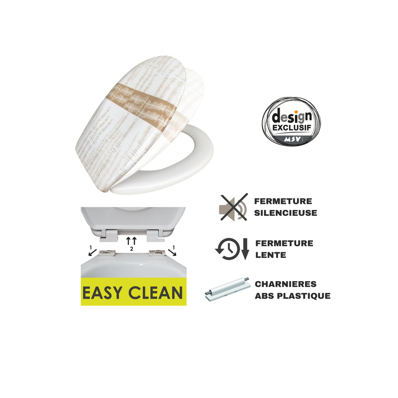 Spirella Abattant Wc Thermo Dur ONS Beige - Charnières PS MSV