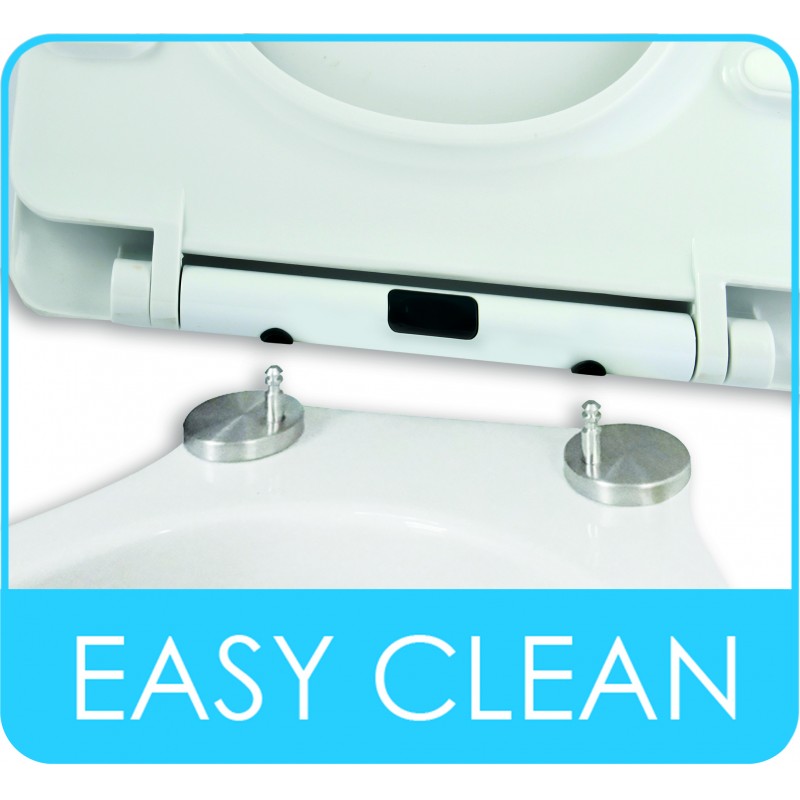 Spirella Abattant Wc Thermo-dur SLIM Blanc - Charnières Inox MSV