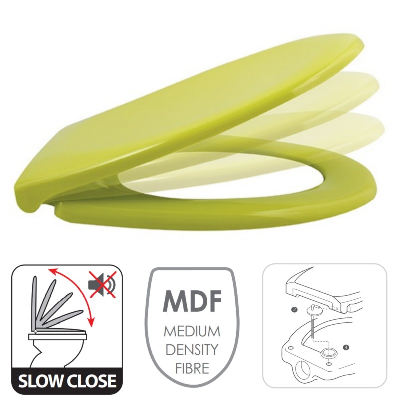 Spirella Abattant Wc Thermo Dur Vert - Charnières Inox MSV