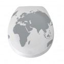 Spirella Abattant Wc Thermo Dur WORLD Gris & Blanc - Charnières PS MSV
