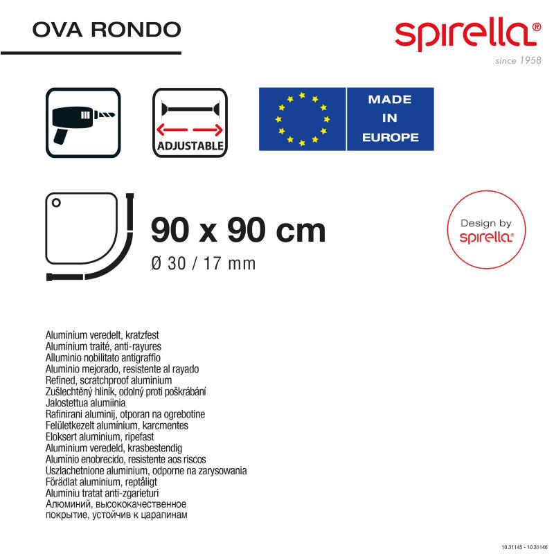 Spirella Barre De Douche OVA RONDO 90x90cm Blanc Spirella