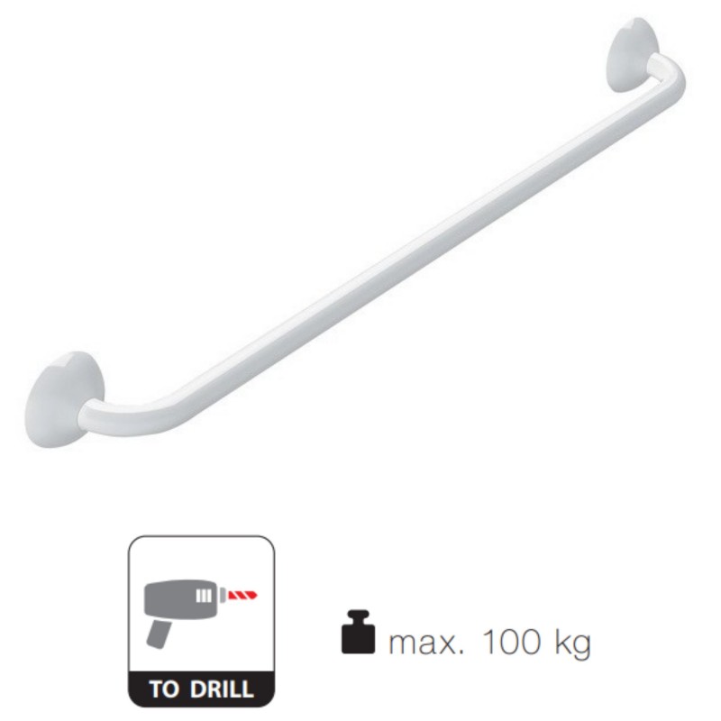 Spirella Barre De Redressement ECO Acier Inox 60cm Blanc Spirella