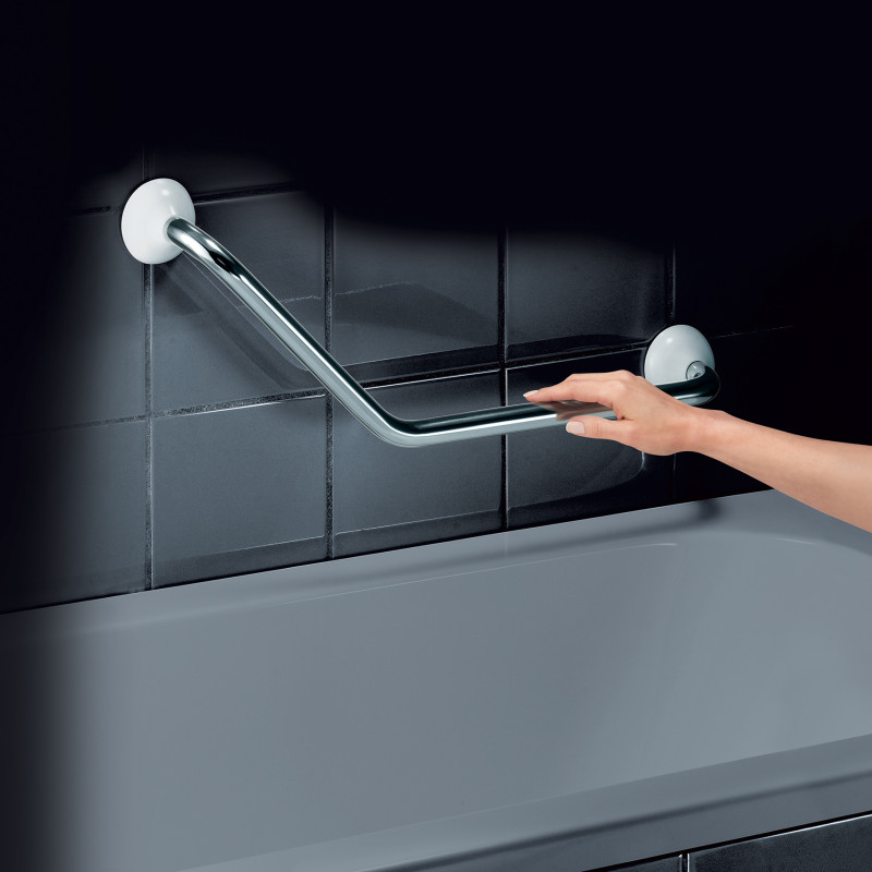 Spirella Barre De Redressement Ou D'appui Coudée ECO Acier Inox 71cm Chrome Spirella