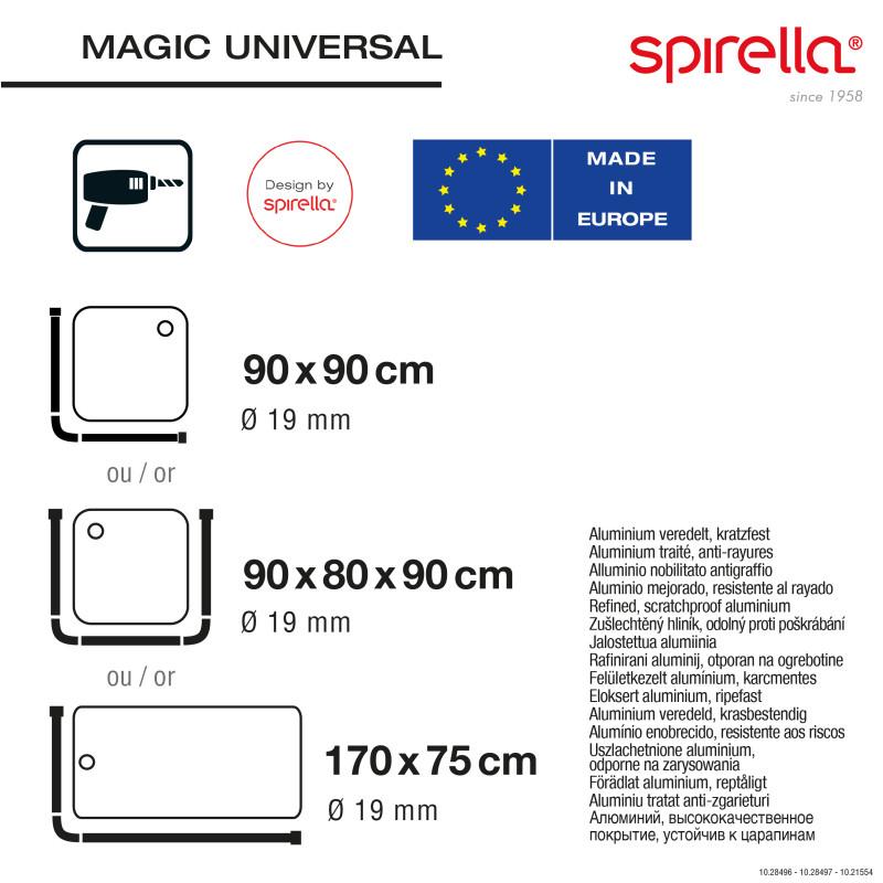 Spirella Barre / Tringle D'angle Noire Pour Rideau De Douche Magic Universal Spirella