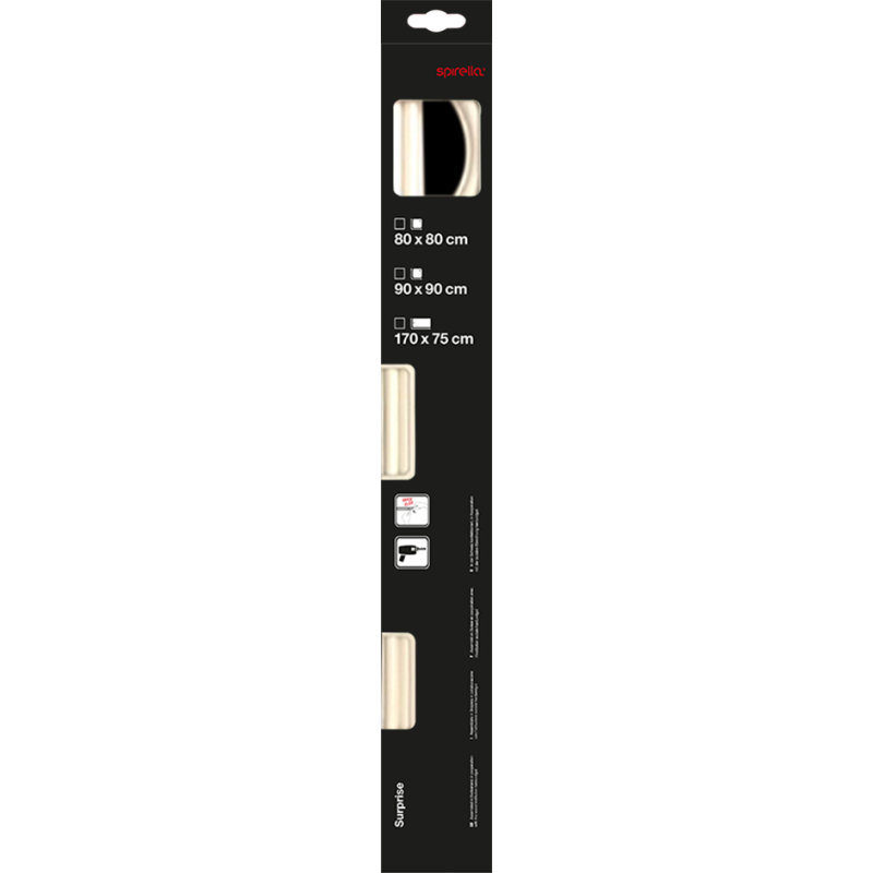 Spirella Barre Tringle Pour Rideau De Douche D'angle à  Fixer En Alu SURPRISE 170x75cm Blanc Spirella