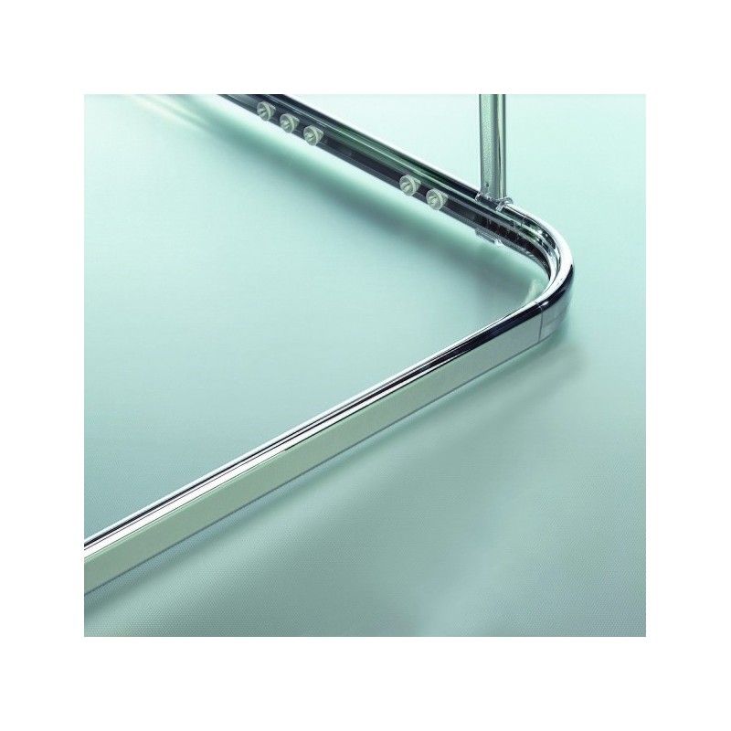 spirella Barre tringle pour rideau de douche d'angle à  fixer en Alu SURPRISE 170x75cm Finition Brillante - Spirella