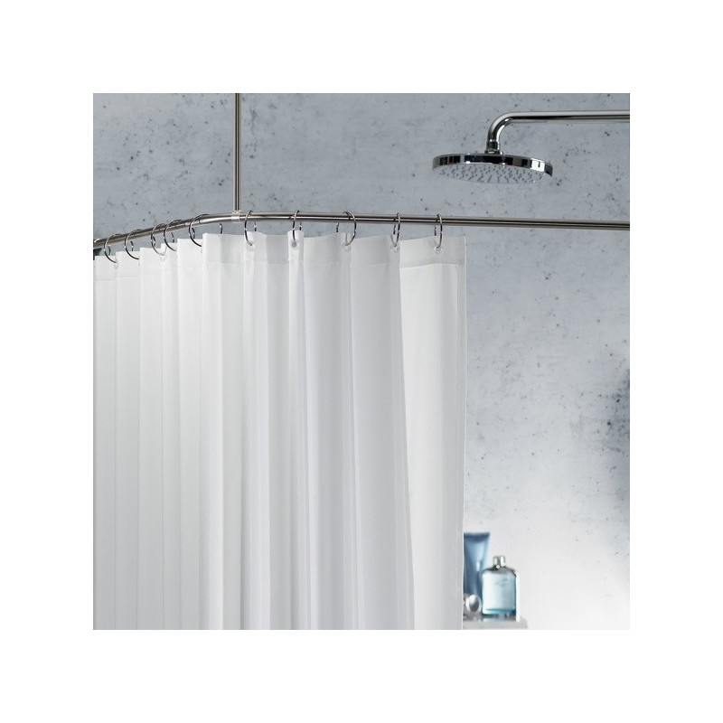 spirella Barre tringle pour rideau de douche d'angle à  fixer en Inox SLIM 170x75cm Chromé Spirella