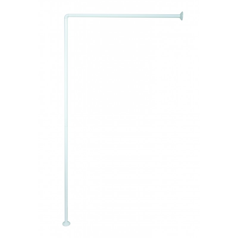 Spirella Barre Tringle Pour Rideau De Douche D'angle Modulable à Fixer En Alu 80x80x80cm Blanc MSV