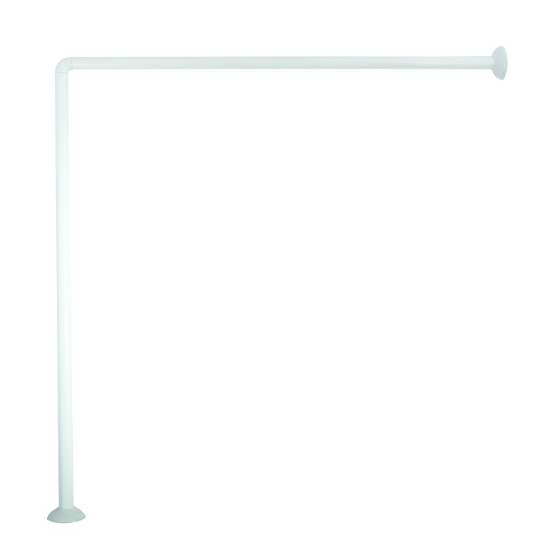 spirella Barre tringle pour rideau de douche d'angle modulable à  fixer en Alu 80x80x80cm Blanc MSV