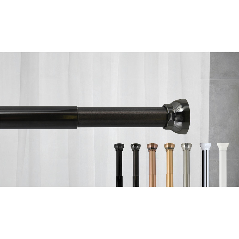 Spirella Barre Tringle Pour Rideau De Douche Ou Baignoire Extensible Sans Perçage En Alu KRETA 75-125cm Blanc Spirella